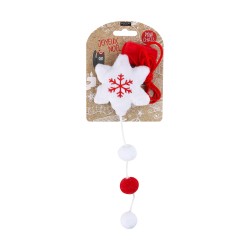 JOUET CHAT FLOCON POMPON NOEL