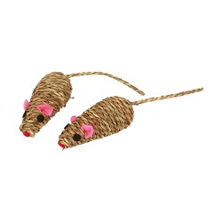 JOUET CHAT SOURIS NATURE X2