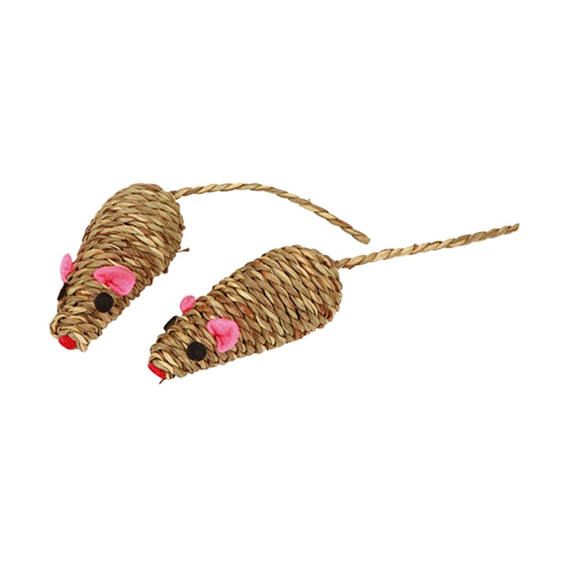 JOUET CHAT SOURIS NATURE X2