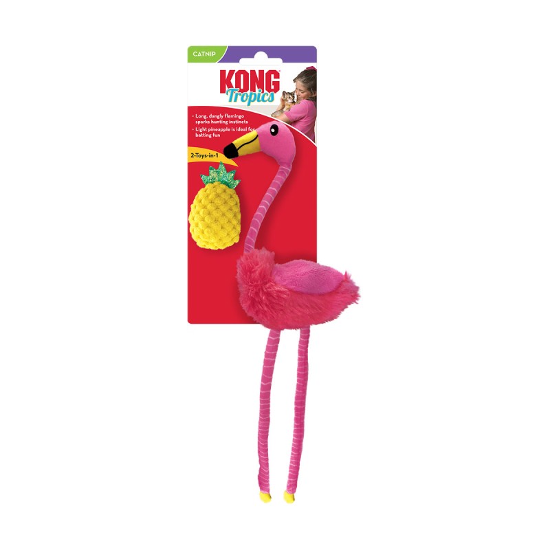 JOUET KONG CHAT TROPICS FLAMINGO