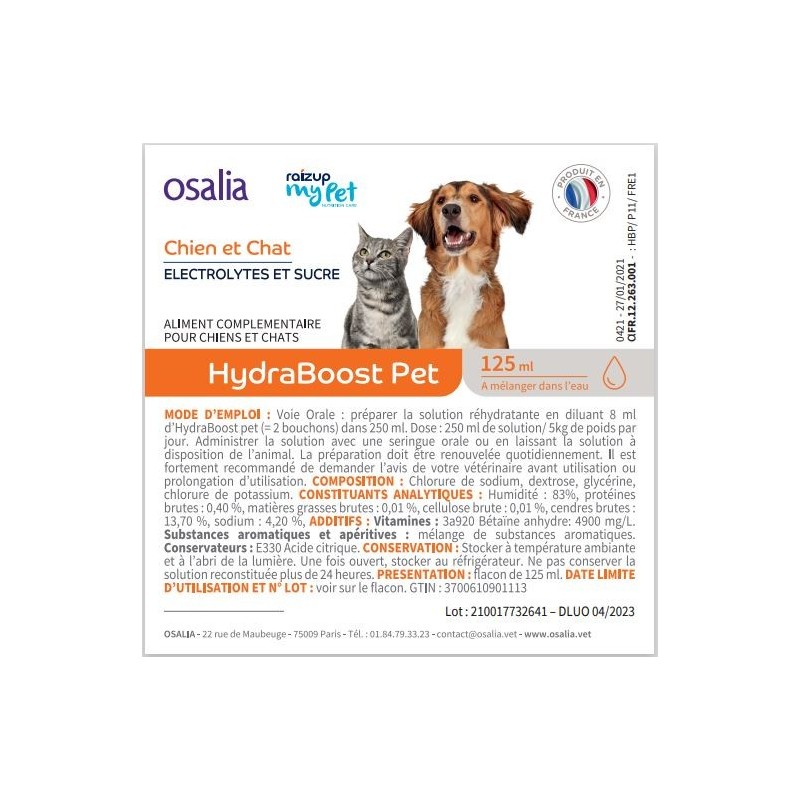 HydraBoost Pet Flacon de 125mL