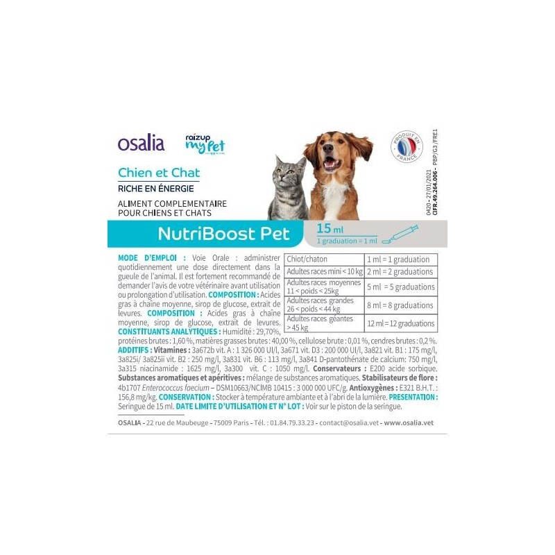 NutriBoost Pet Seringue Doseuse 15mL