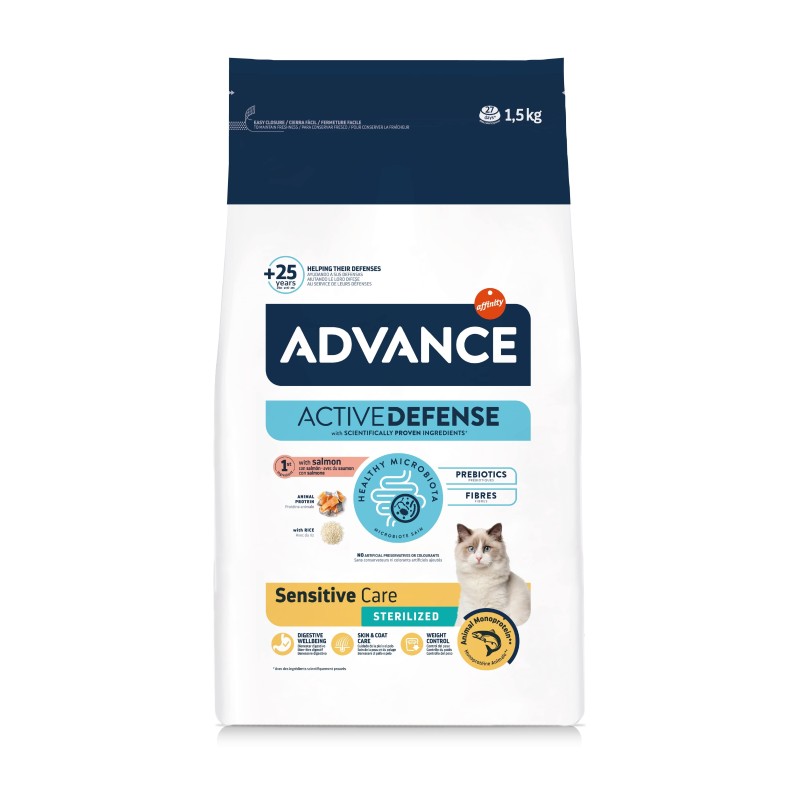 ADVANCE CHAT STERILISE SAUMON SENSITIVE 1.5KG