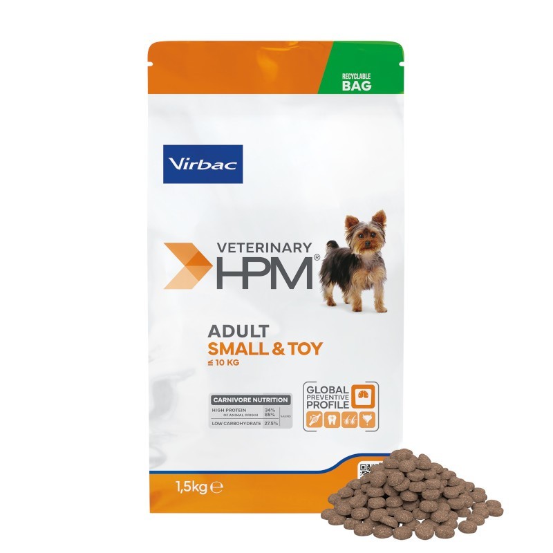 VETERINARY HPM CHIEN ADULT SMALL&TOY 1,5KG