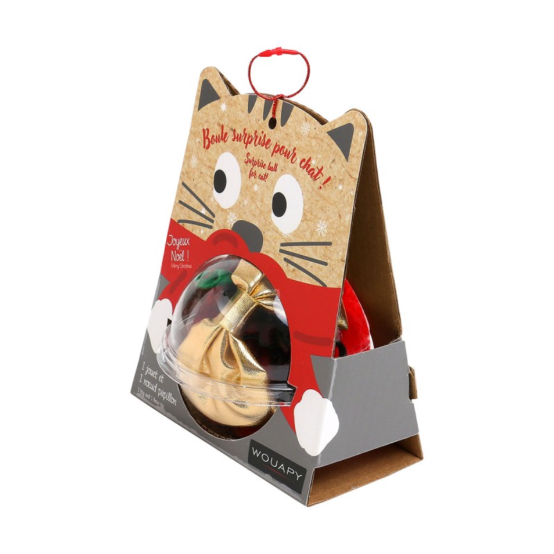 COFFRET BOULE CADEAUX NOEL CHAT