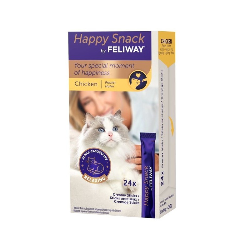 HAPPY SNACK BY FELIWAY POULET 24X15G
