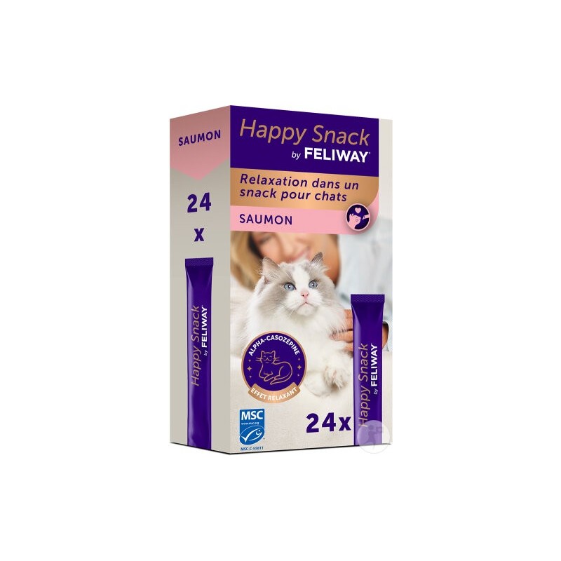 HAPPY SNACK BY FELIWAY SAUMON 24X15G