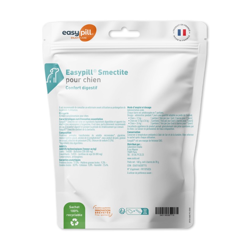 EASYPILL SMECTITE CHIEN 6 BARRES